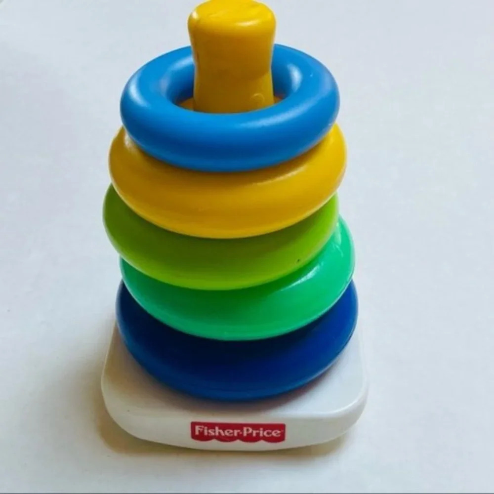 Fisher Price Ring Stacker Kids Toy Rack A Stack Multicolor Rings Learning Yellow - Picture 1 of 8